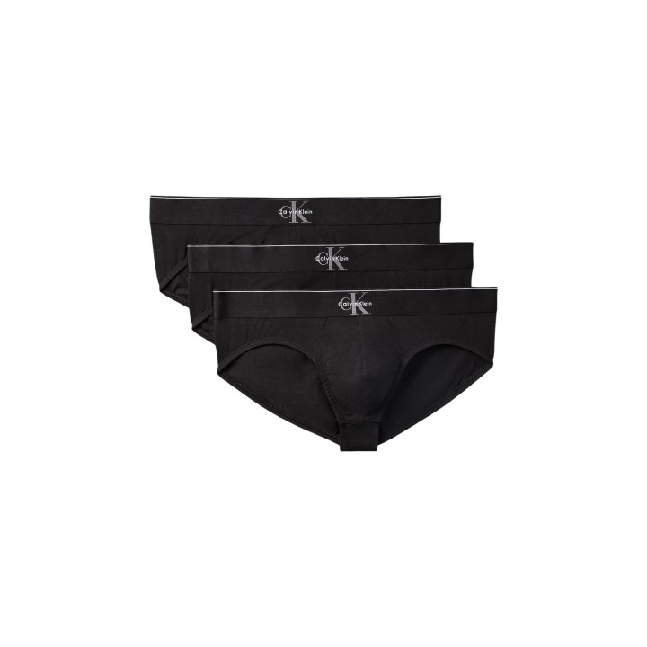Calvin Klein Underwear slip negro de hombre pack de 3 vista frontal del producto