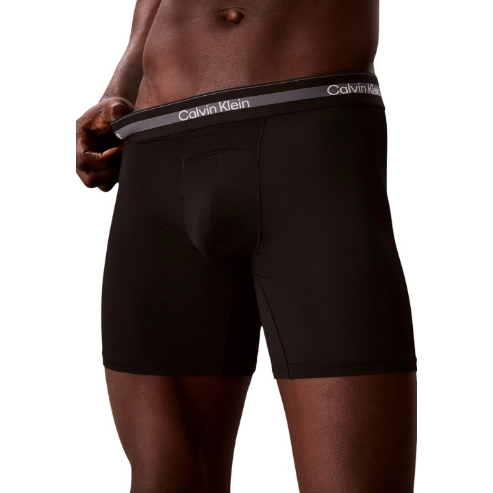 Calvin Klein Underwear bóxer largo de hombre negro detalle de cintura y tejido