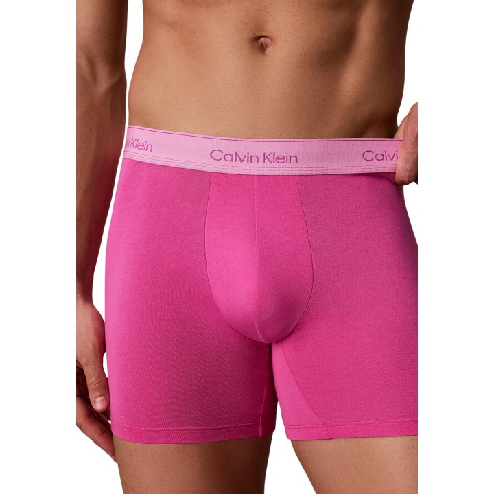 Calvin Klein Underwear bóxer de hombre rosa detalle frontal de cintura y tejido