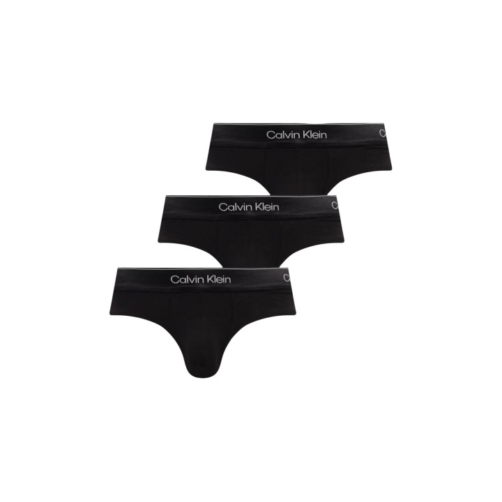 Pack de 3 slips negros para hombre Calvin Klein Underwear LV00NB4574 vista frontal