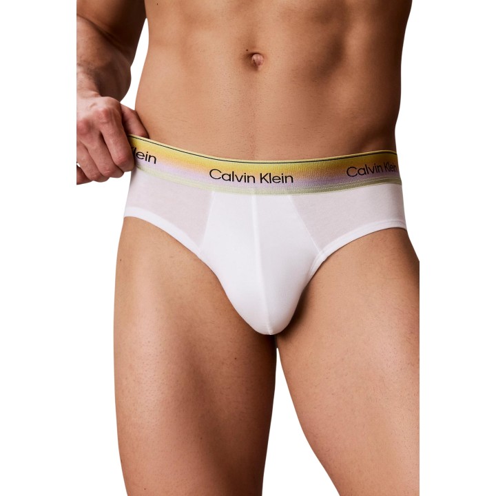 Detalle frontal del slip blanco de hombre Calvin Klein Underwear LV00NB4589