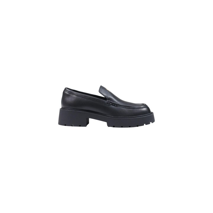 Calvin Klein mocasín de plataforma para mujer negro vista lateral