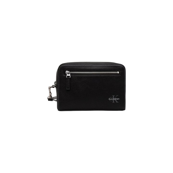 Bolso Calvin Klein para hombre negro de piel granulada vista frontal