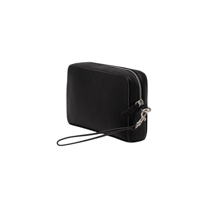 Bolso Calvin Klein para hombre negro de piel granulada vista posterior