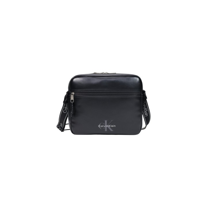 Bolso bandolera Calvin Klein para hombre negro vista frontal