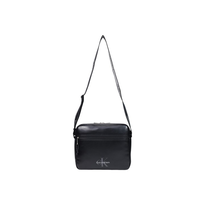Bolso bandolera Calvin Klein para hombre negro con correa vista frontal