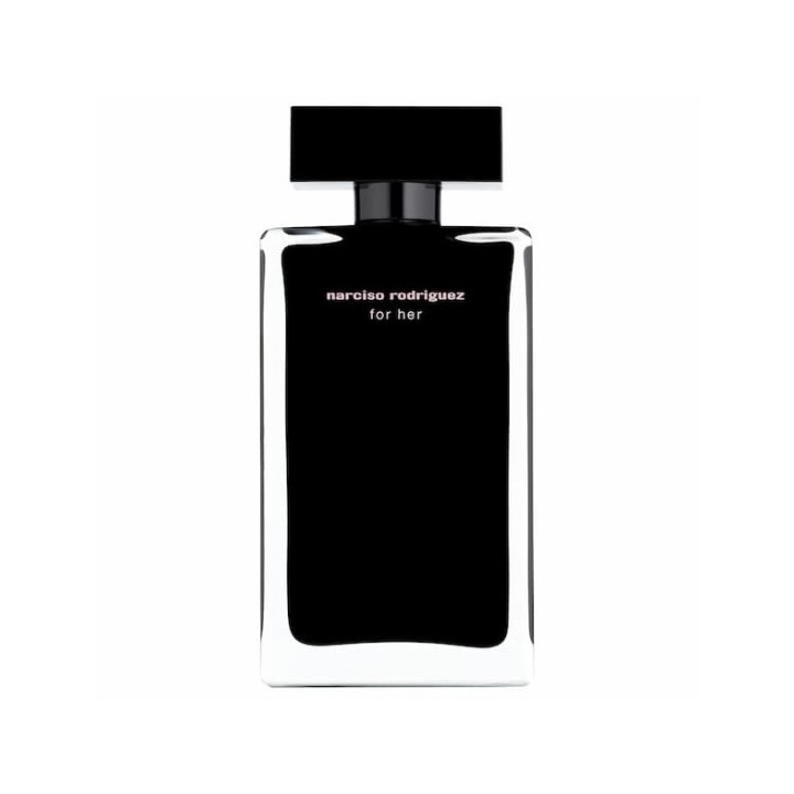 perfume Narciso Rodriguez for her eau de toilette para mujer botella negra vista frontal