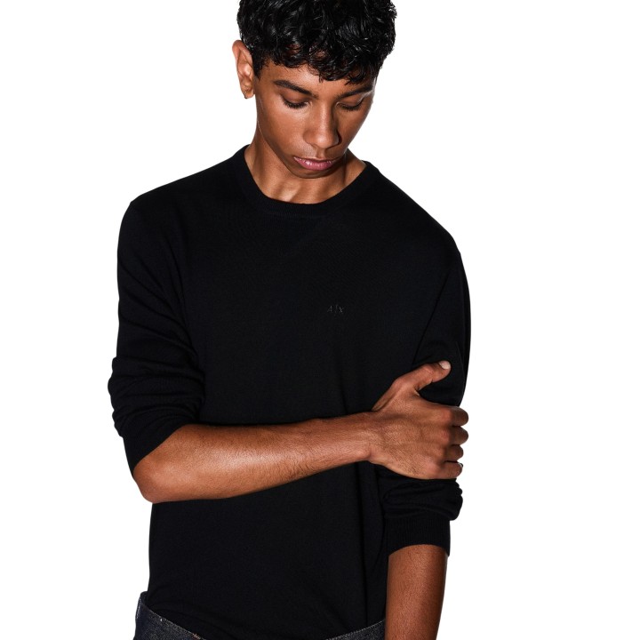 Armani Exchange jersey negro de hombre 8NZM3A ZM8AZ detalle frontal