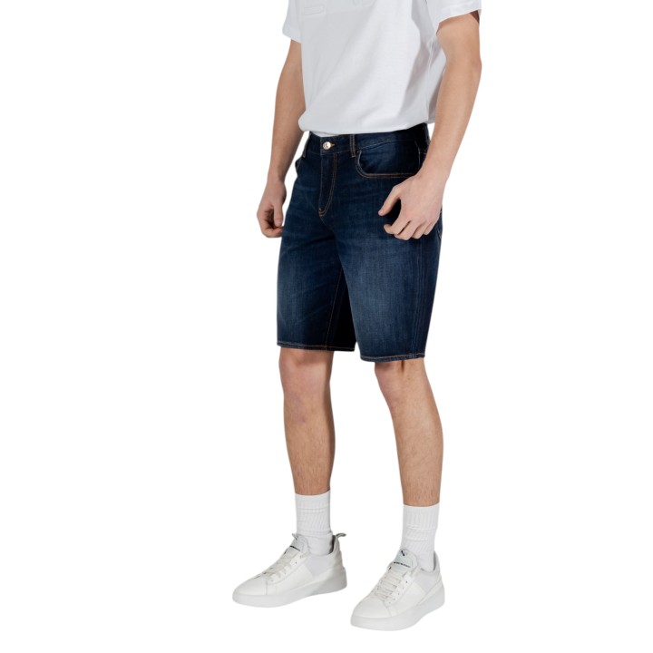 Armani Exchange bermuda vaquera de hombre azul oscuro vista lateral