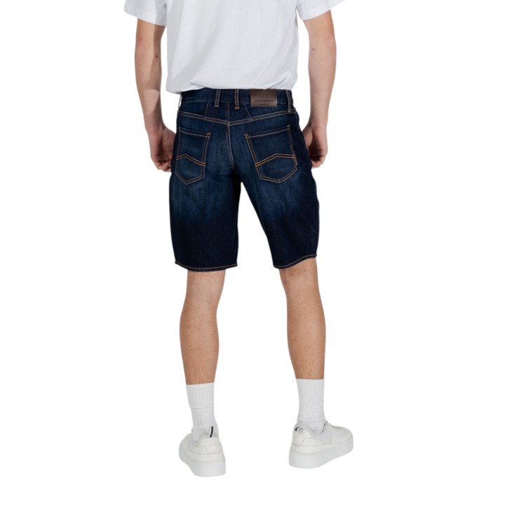 Armani Exchange bermuda vaquera de hombre azul oscuro vista posterior