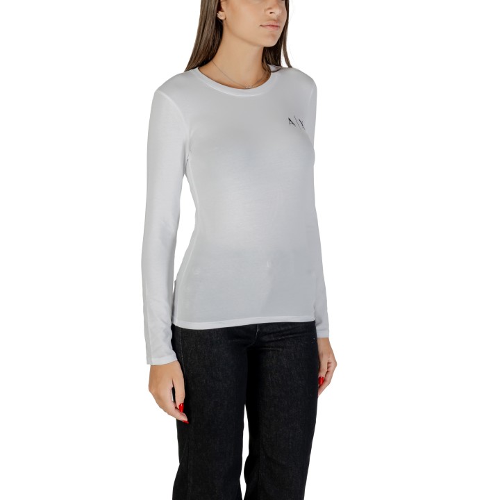 Armani Exchange camiseta blanca de mujer XW001353 AF17173 vista de tres cuartos