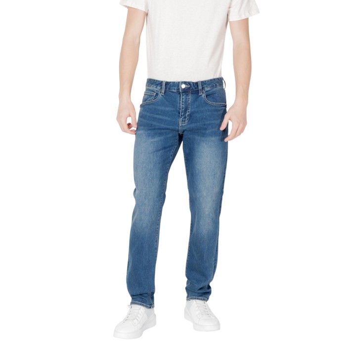 Armani Exchange vaqueros de hombre en denim azul vista frontal