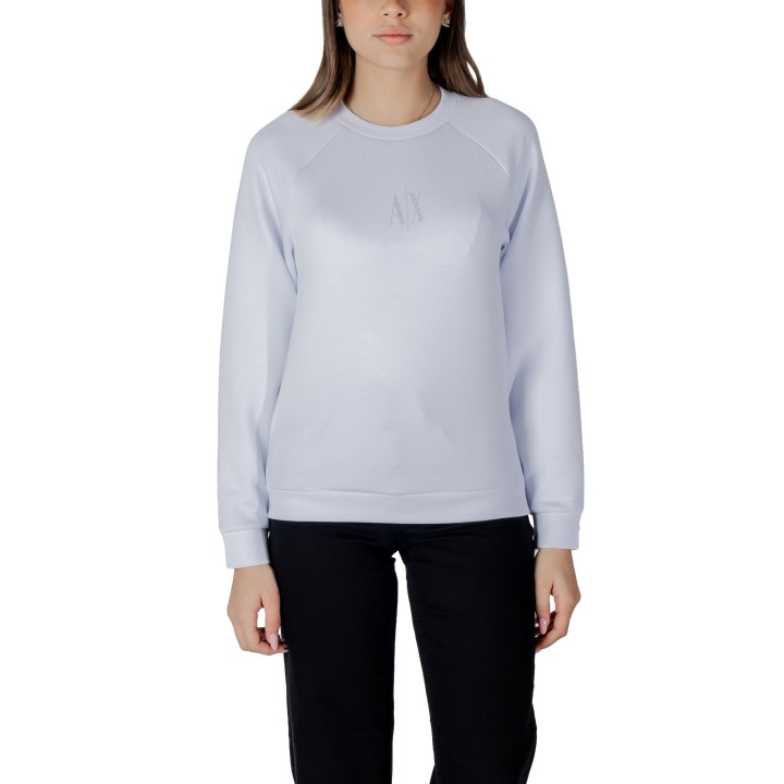 Armani Exchange sudadera de mujer blanca vista frontal