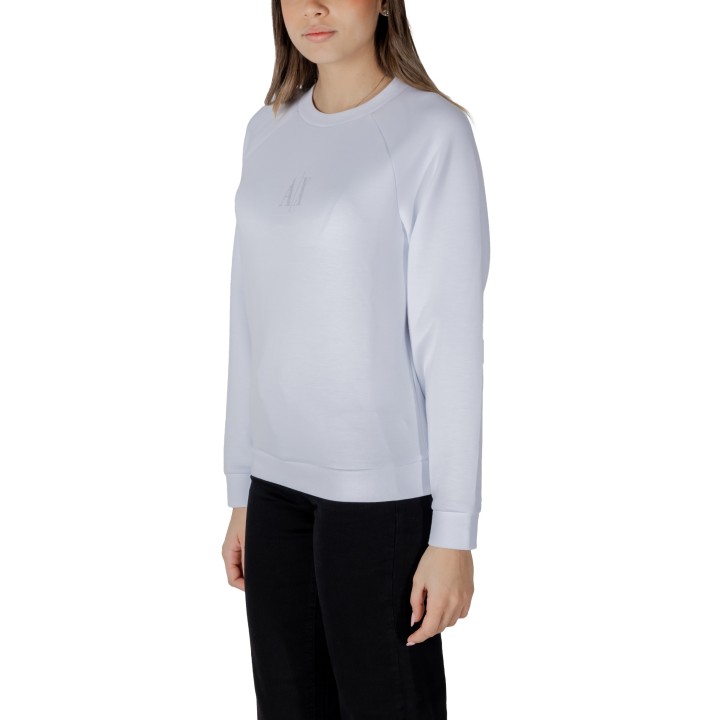 Armani Exchange sudadera de mujer blanca vista de tres cuartos