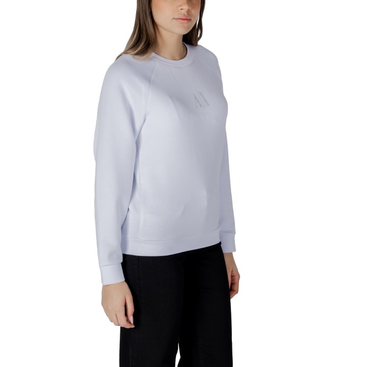 Armani Exchange sudadera de mujer blanca vista de tres cuartos