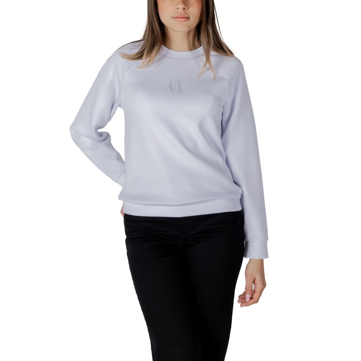 Armani Exchange sudadera de mujer blanca vista frontal