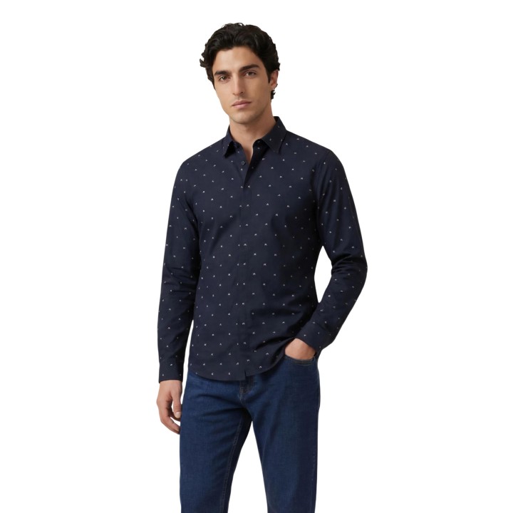 Armani Exchange camisa de hombre azul XM000625 AF13184 vista frontal de tres cuartos
