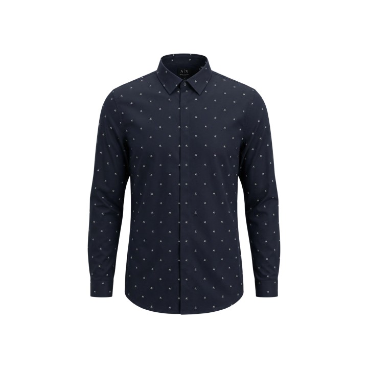Armani Exchange camisa de hombre azul XM000625 AF13184 vista frontal en detalle