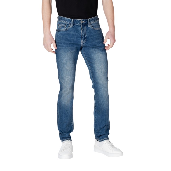 Armani Exchange vaqueros de hombre en denim azul vista frontal