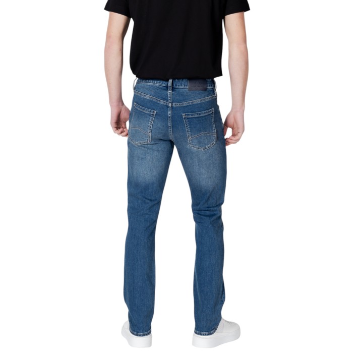 Armani Exchange vaqueros de hombre en denim azul vista posterior