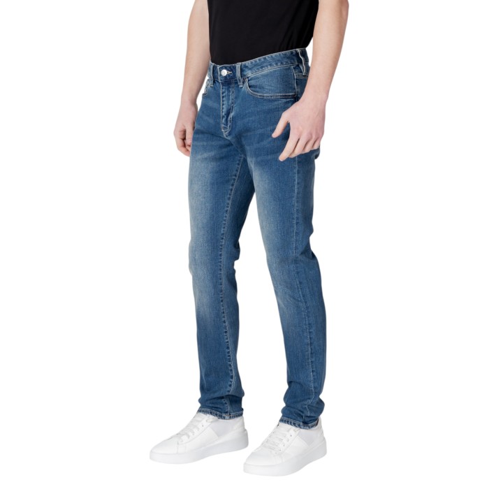 Armani Exchange vaqueros de hombre en denim azul vista de tres cuartos