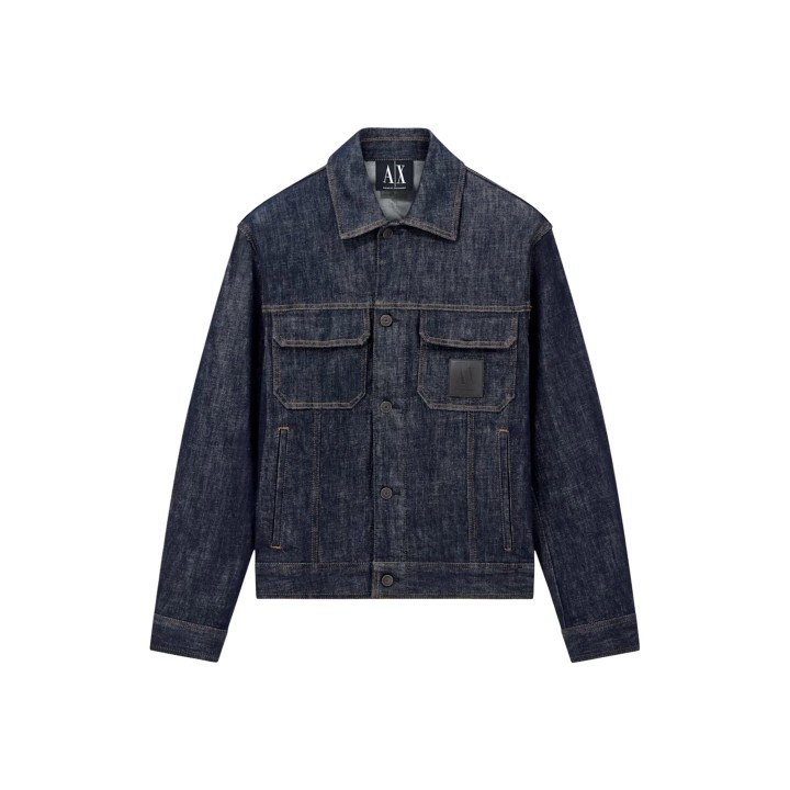 Chaqueta de hombre Armani Exchange de denim oscuro vista frontal