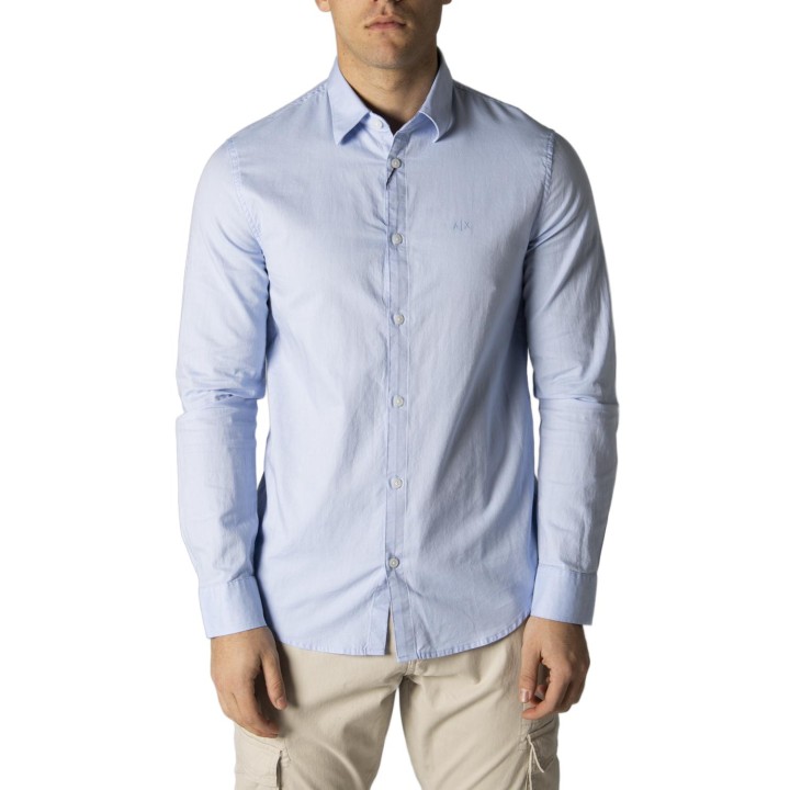 Armani Exchange camisa de hombre celeste 8NZCGB Z8ANZ vista frontal