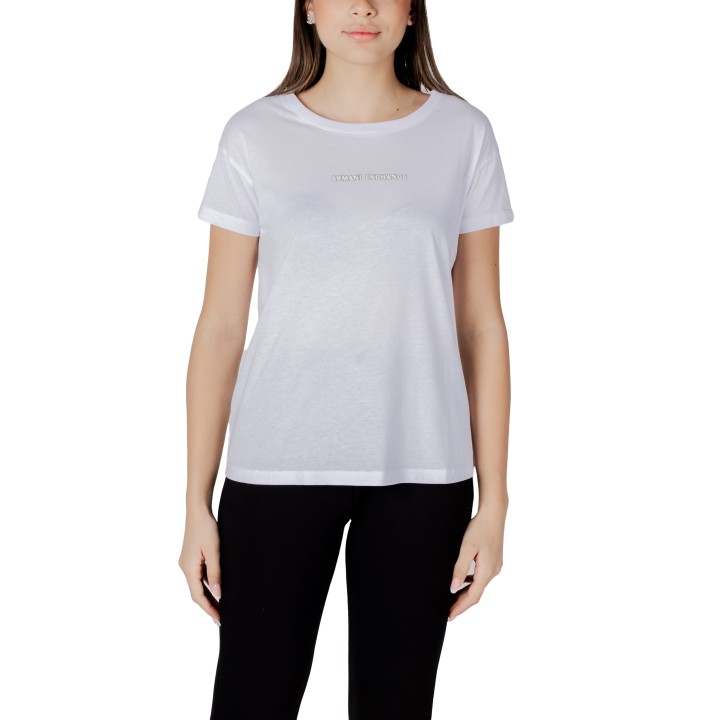 Camiseta blanca de mujer Armani Exchange XW000534 AF10359 vista frontal