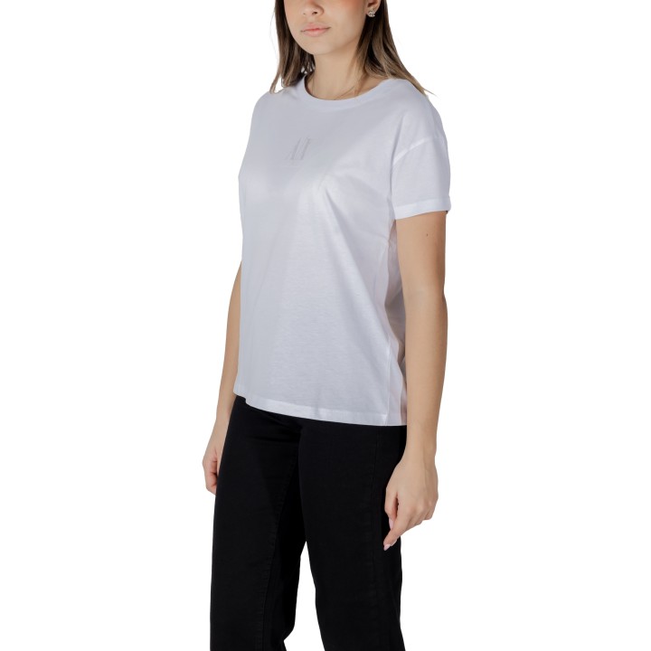 Armani Exchange camiseta blanca de mujer vista de tres cuartos