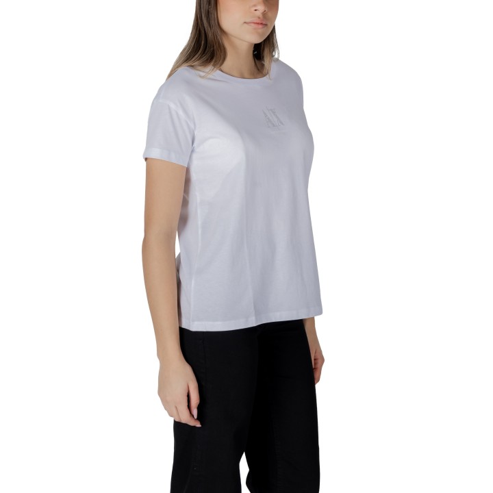 Armani Exchange camiseta blanca de mujer vista de tres cuartos