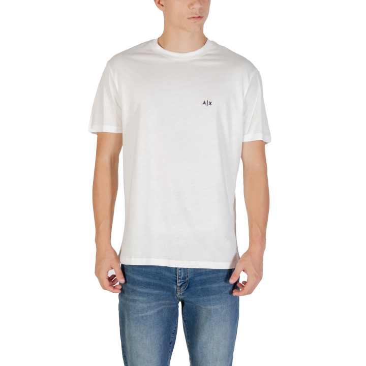 Armani Exchange camiseta de hombre color crema vista frontal