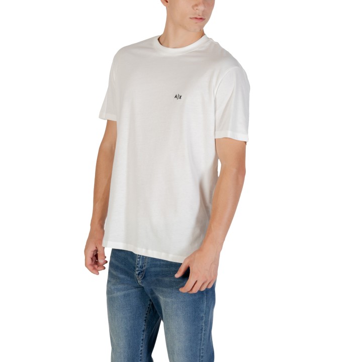 Armani Exchange camiseta de hombre color crema vista de tres cuartos