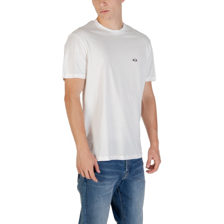 Armani Exchange camiseta de hombre color crema vista de tres cuartos