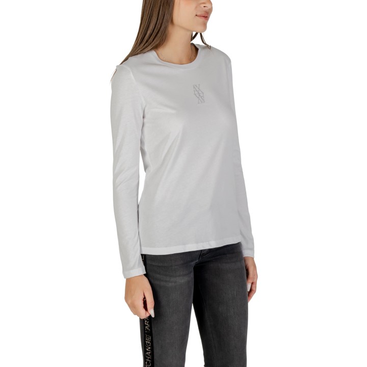 Armani Exchange camiseta blanca de mujer XW001350 AF17172 vista de tres cuartos