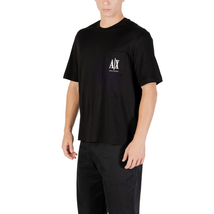 Camiseta negra de hombre Armani Exchange XM000366 AF12308 vista tres cuartos