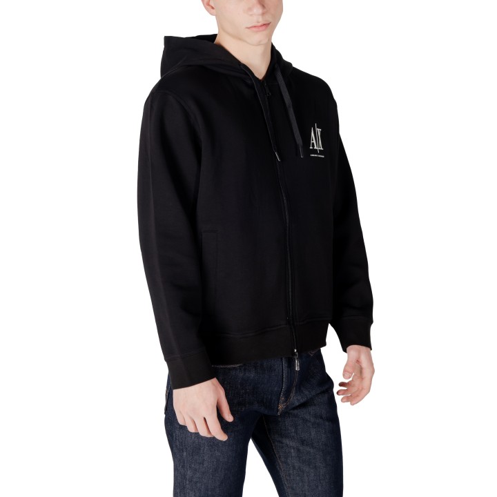 Sudadera negra con capucha Armani Exchange para hombre XM000371 AF10818 vista lateral