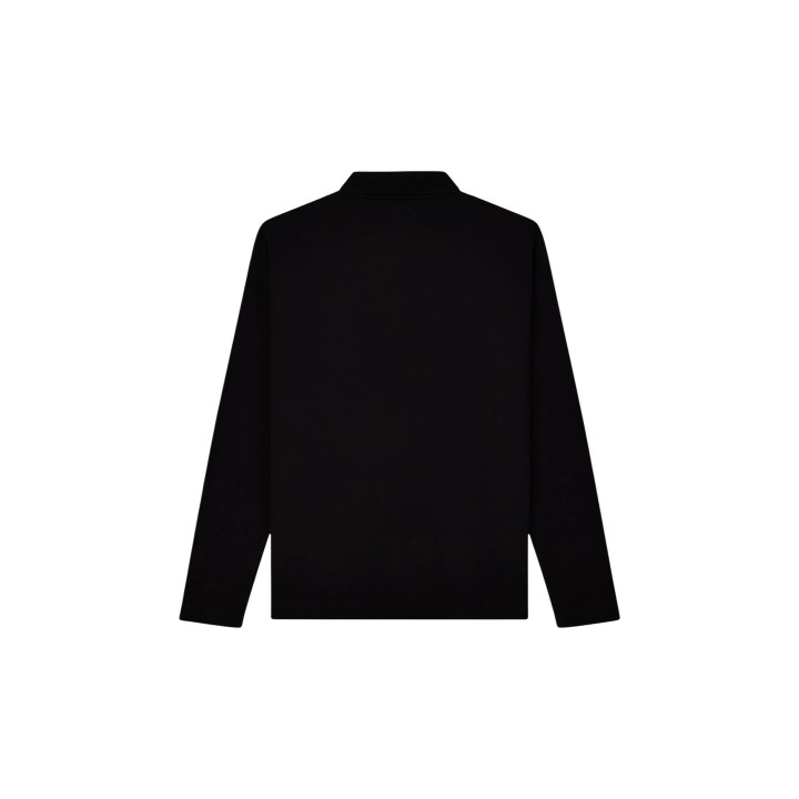 Armani Exchange polo de hombre negro de manga larga vista posterior