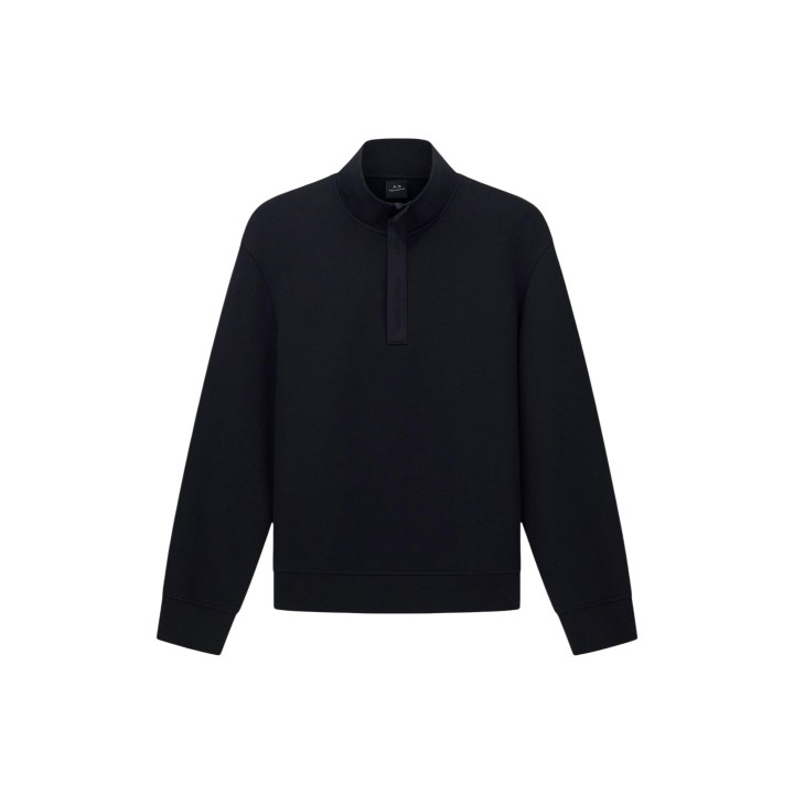 Armani Exchange sudadera negra de hombre vista frontal de prenda
