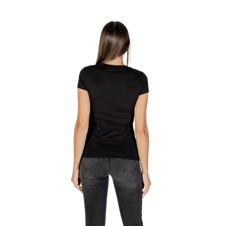 Armani Exchange camiseta de mujer negra vista posterior