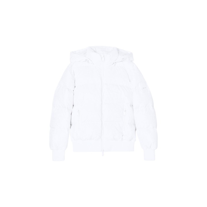 Armani Exchange chaqueta acolchada blanca de mujer vista frontal de la prenda