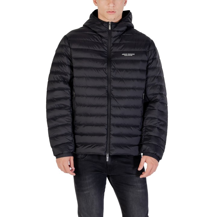Chaqueta acolchada negra de hombre Armani Exchange vista frontal