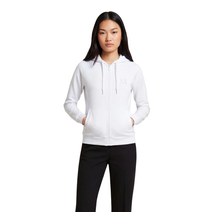 Armani Exchange sudadera blanca de mujer XW002814 AF13397 vista frontal
