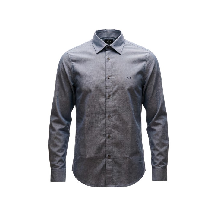 Armani Exchange camisa azul de hombre XM002112 AF22548 detalle frontal
