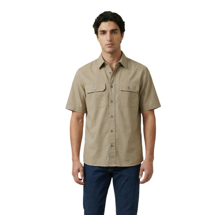 Armani Exchange camisa beige de hombre XM002264 AF24533 vista frontal