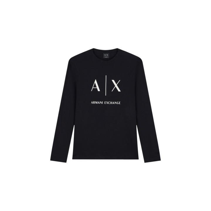 Camiseta negra de manga larga para hombre Armani Exchange XM002684 AF10356 vista frontal