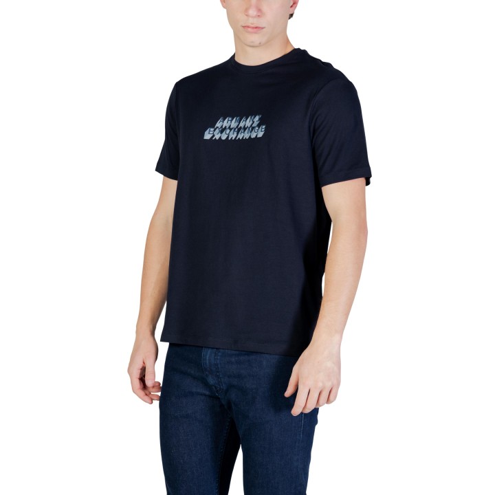 Camiseta de hombre Armani Exchange XM002779 AF10358 azul oscuro vista tres cuartos