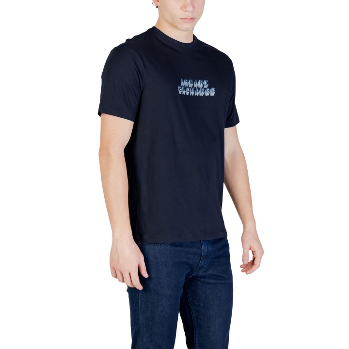 Camiseta de hombre Armani Exchange XM002779 AF10358 azul oscuro vista tres cuartos