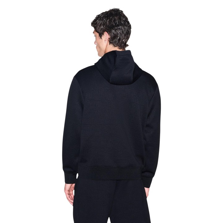Armani Exchange sudadera de hombre negra con capucha vista posterior