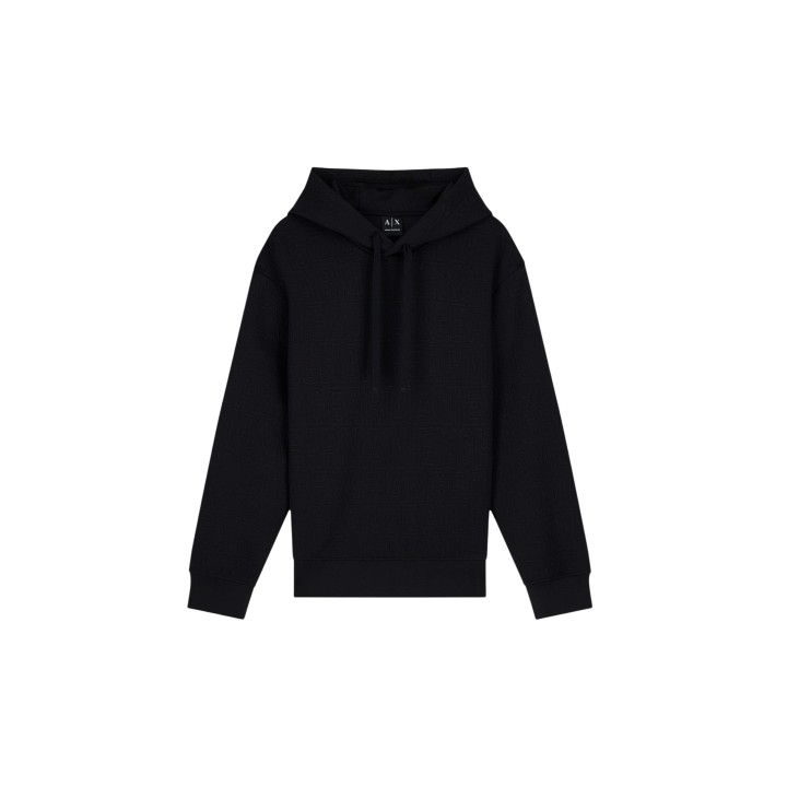 Armani Exchange sudadera de hombre negra con capucha vista frontal de la prenda