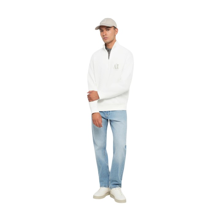 Armani Exchange sudadera de hombre blanca XM000370 AF10818 vista de tres cuartos
